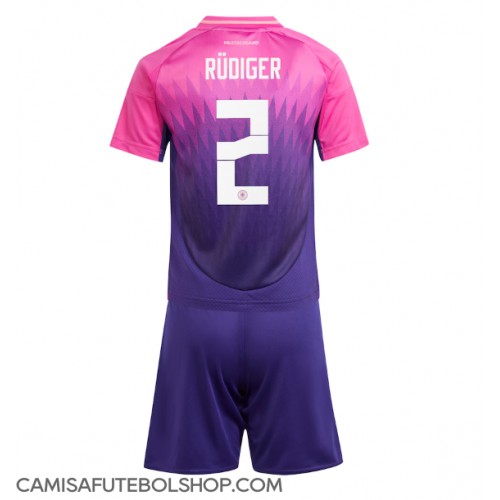 Camisa de time de futebol Alemanha Antonio Rudiger #2 Replicas 2º Equipamento Infantil Europeu 2024 Manga Curta (+ Calças curtas)